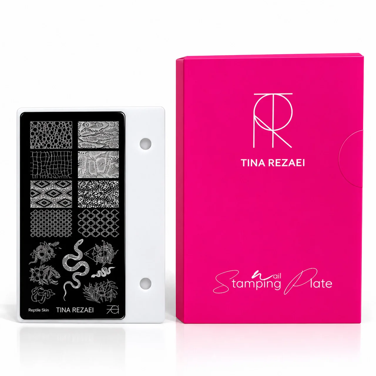 شابلون طراحی ناخن مدل REPTILE SKIN برند تینا رضایی